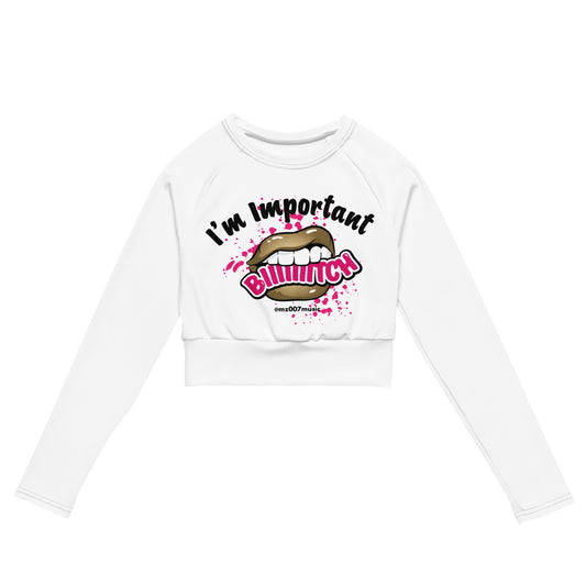 I’m Important long-sleeve crop top (Gold Lips)