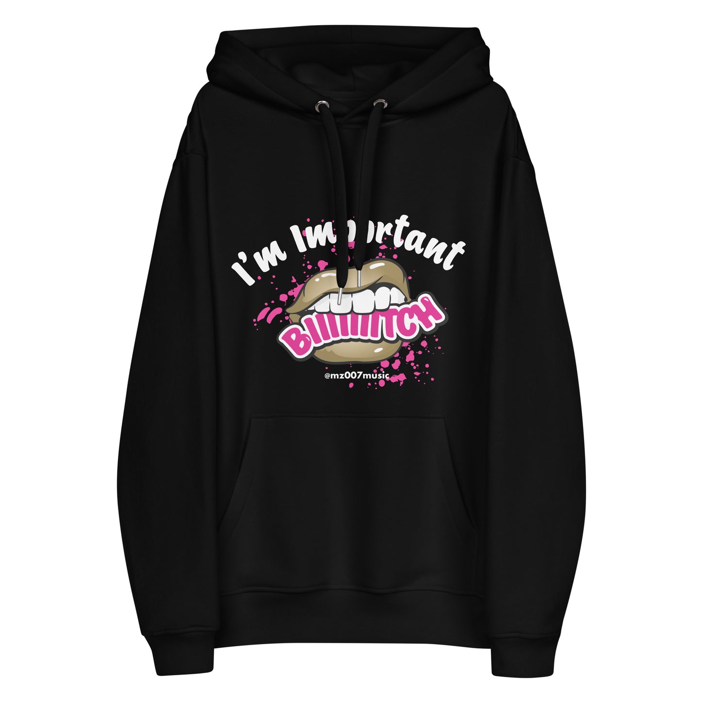 007 Important Gold Lip Hoodie in Black