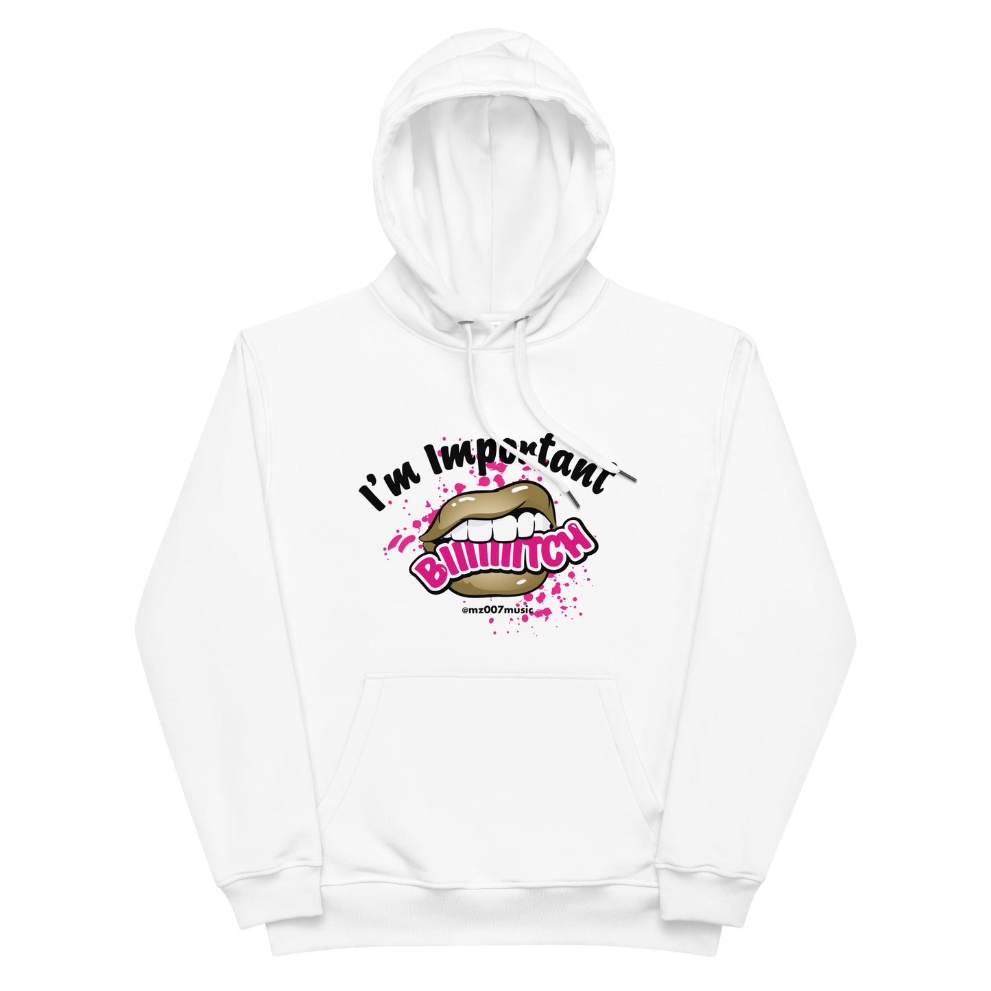 Important Gold Lip Hoodie in White